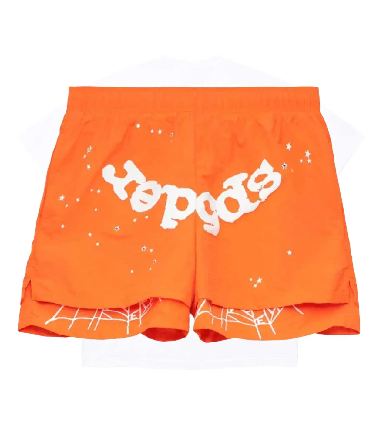 Sp5der Orange OG Web Double Layer Short