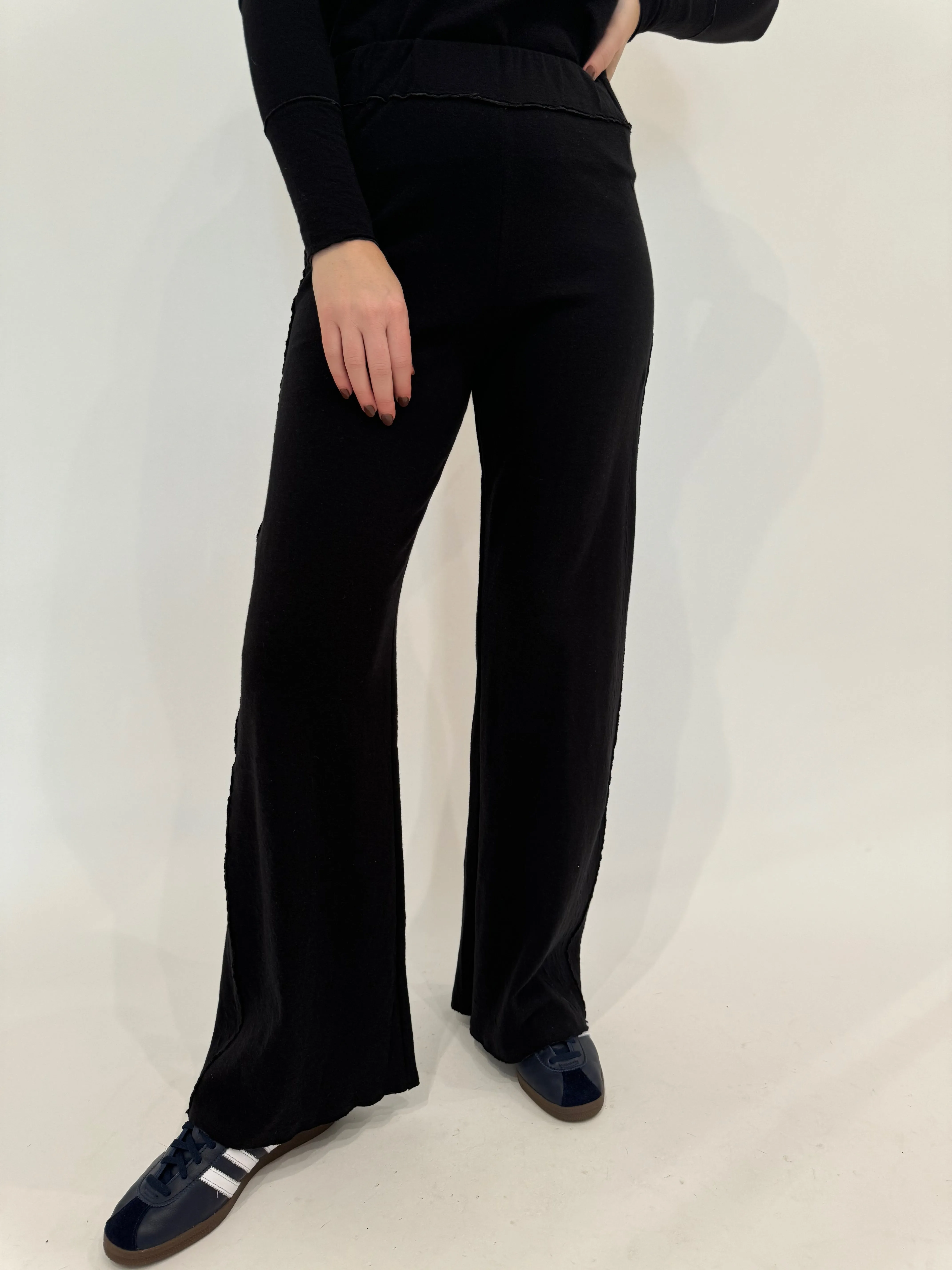 Stella Double-Faced Flare Pants - Black/Charcoal