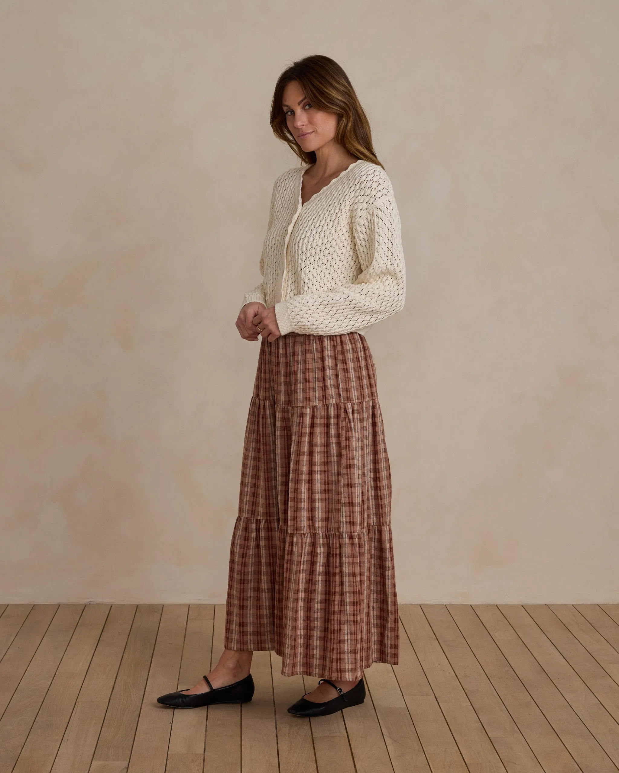 Tiered Midi Skirt | Autumn Plaid