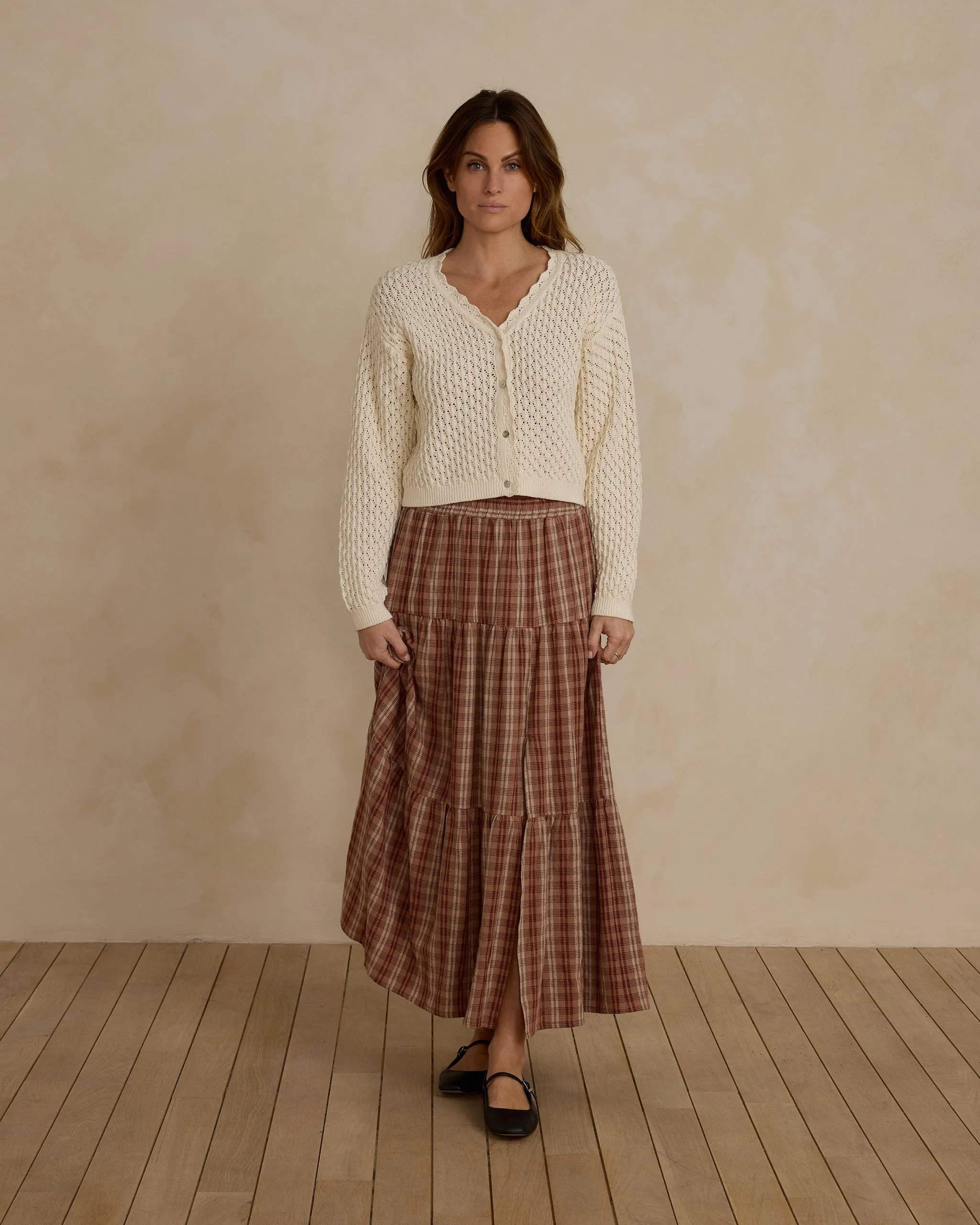 Tiered Midi Skirt | Autumn Plaid