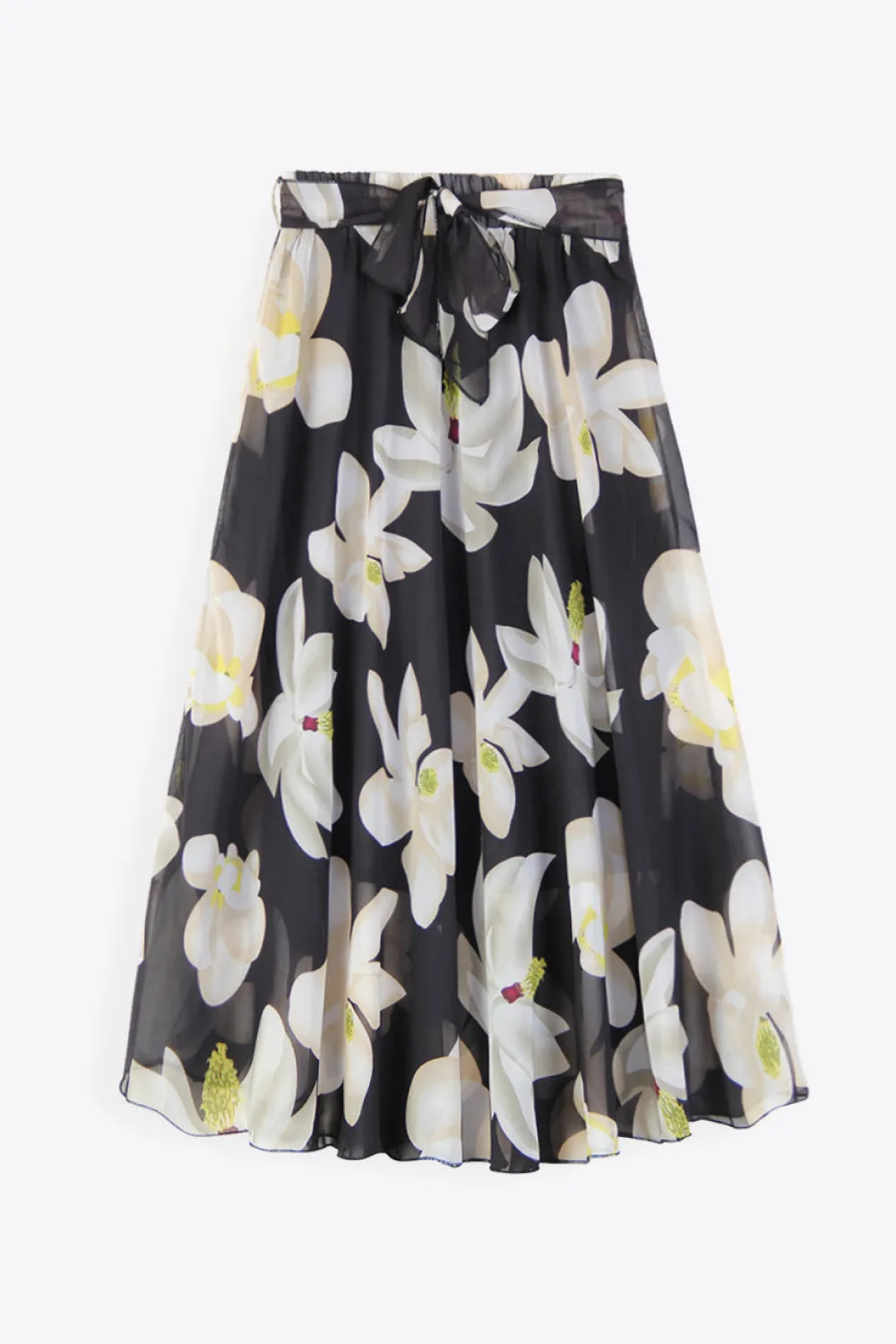 Till The Sun Comes Out Full Size Floral Tie-Waist Skirt