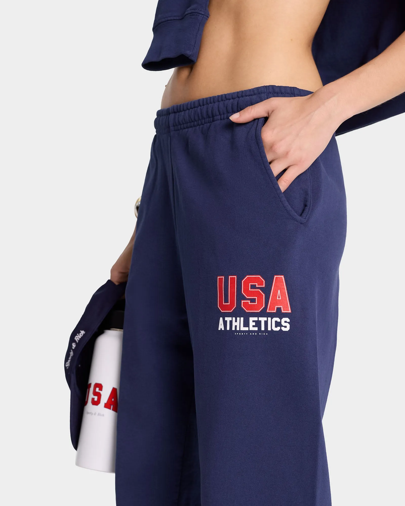 USA Athletics Sweatpant - Navy/Sports Red/White