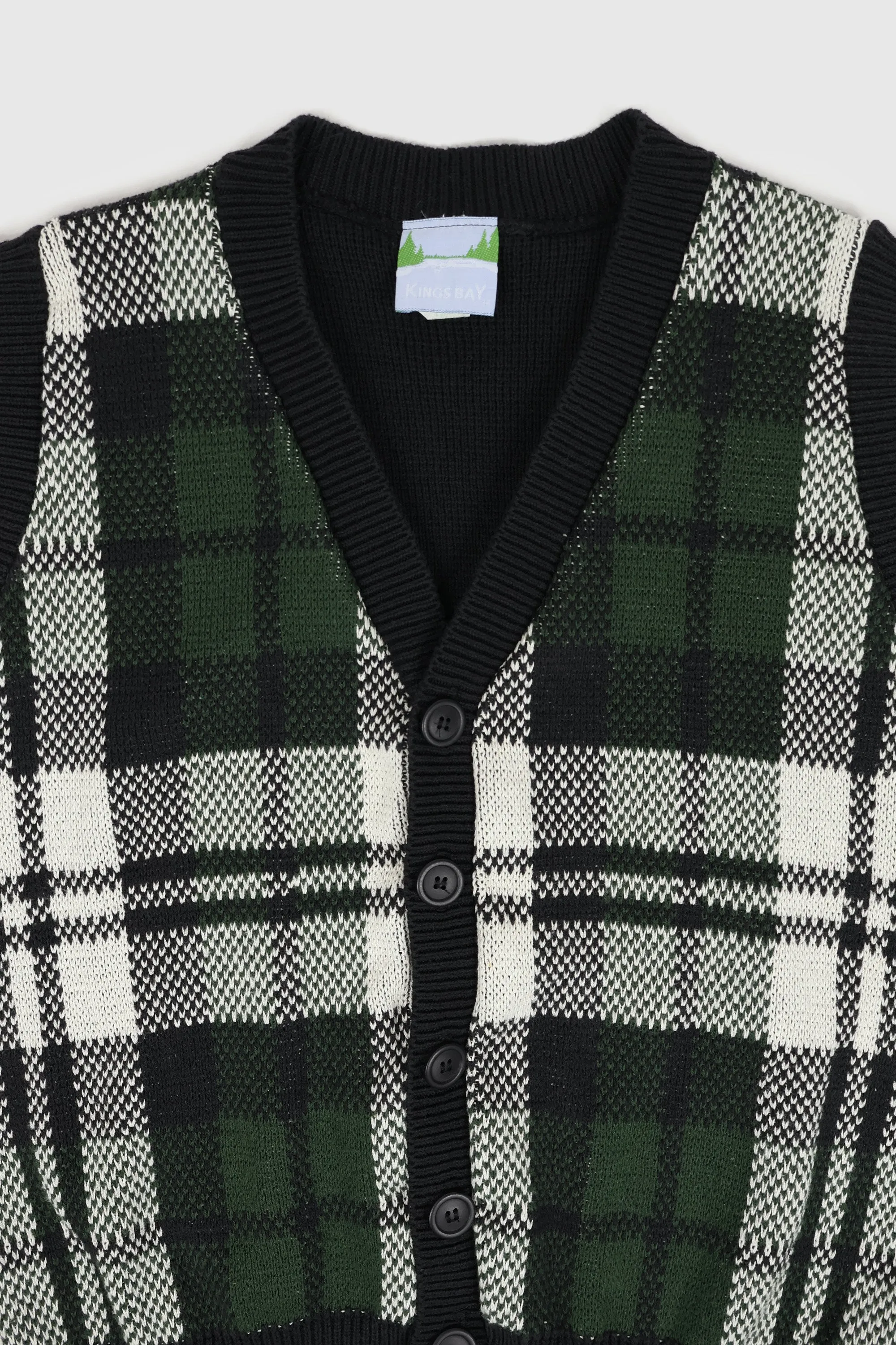 Vintage Green Plaid Sweater Vest