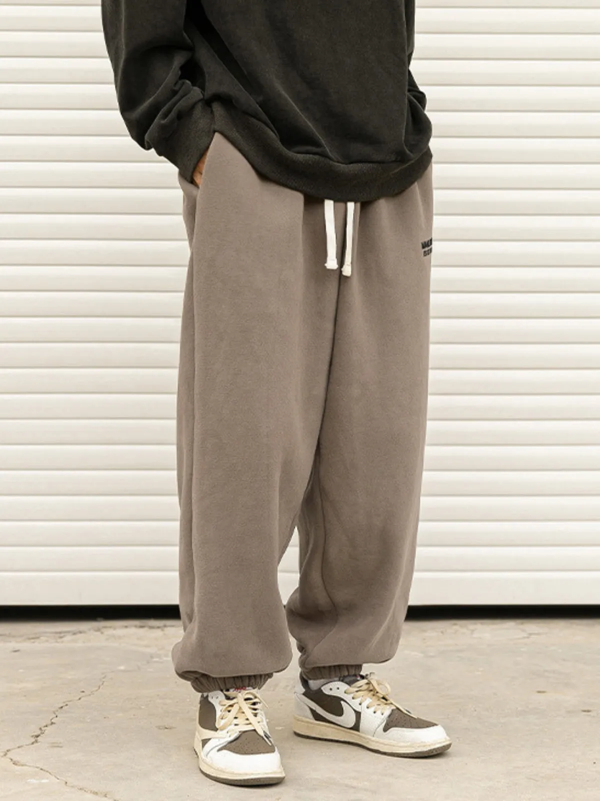 WLS Retro Japanese Print Loose Long Sweatpants