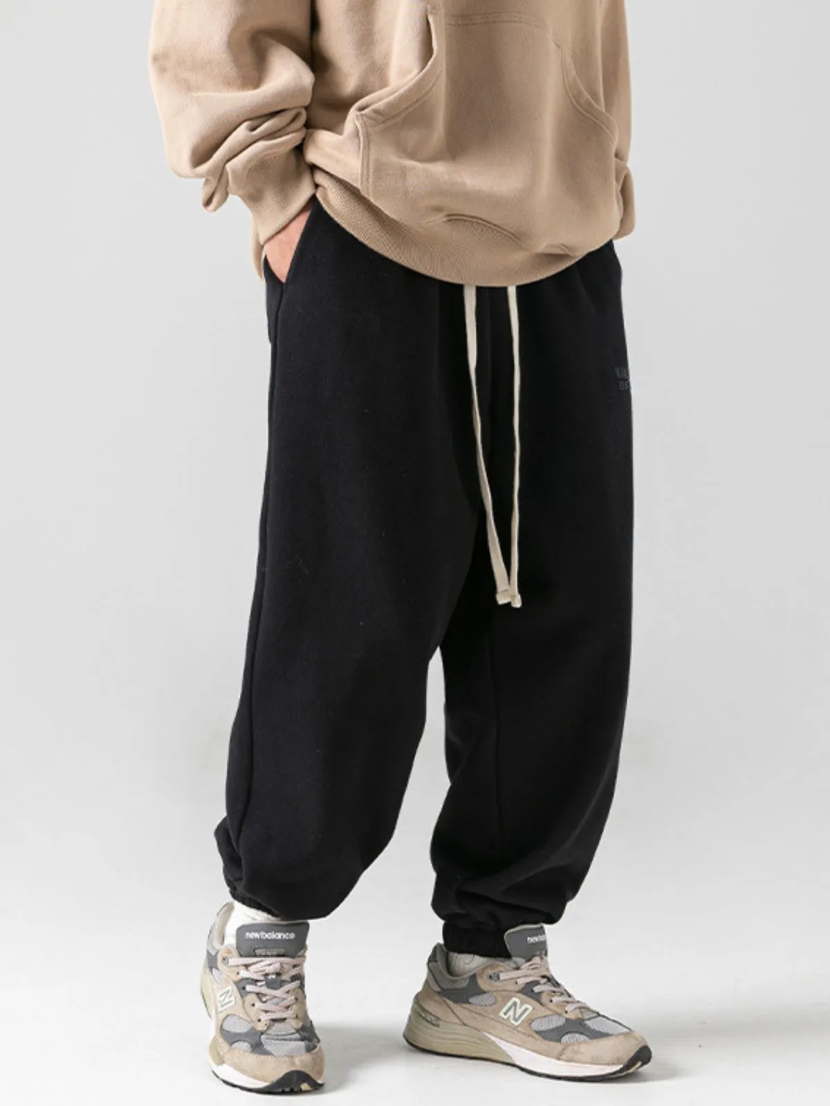 WLS Retro Japanese Print Loose Long Sweatpants