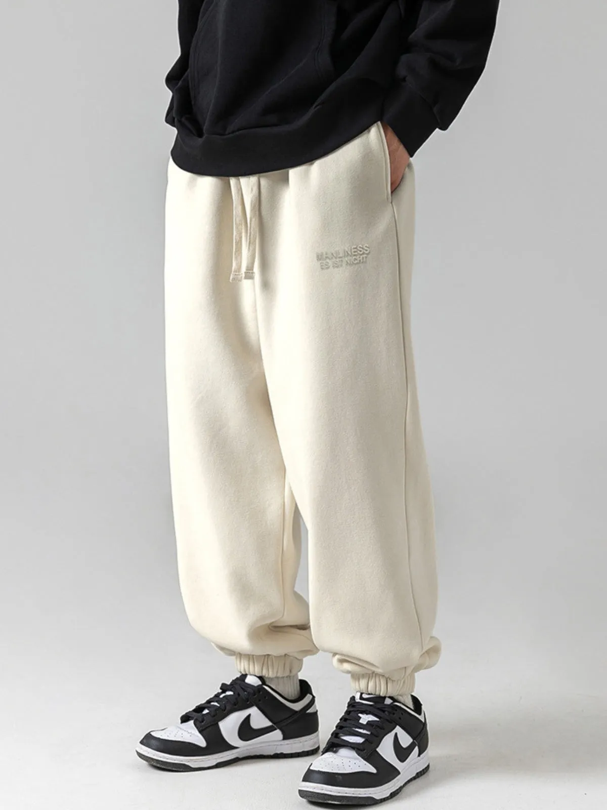 WLS Retro Japanese Print Loose Long Sweatpants