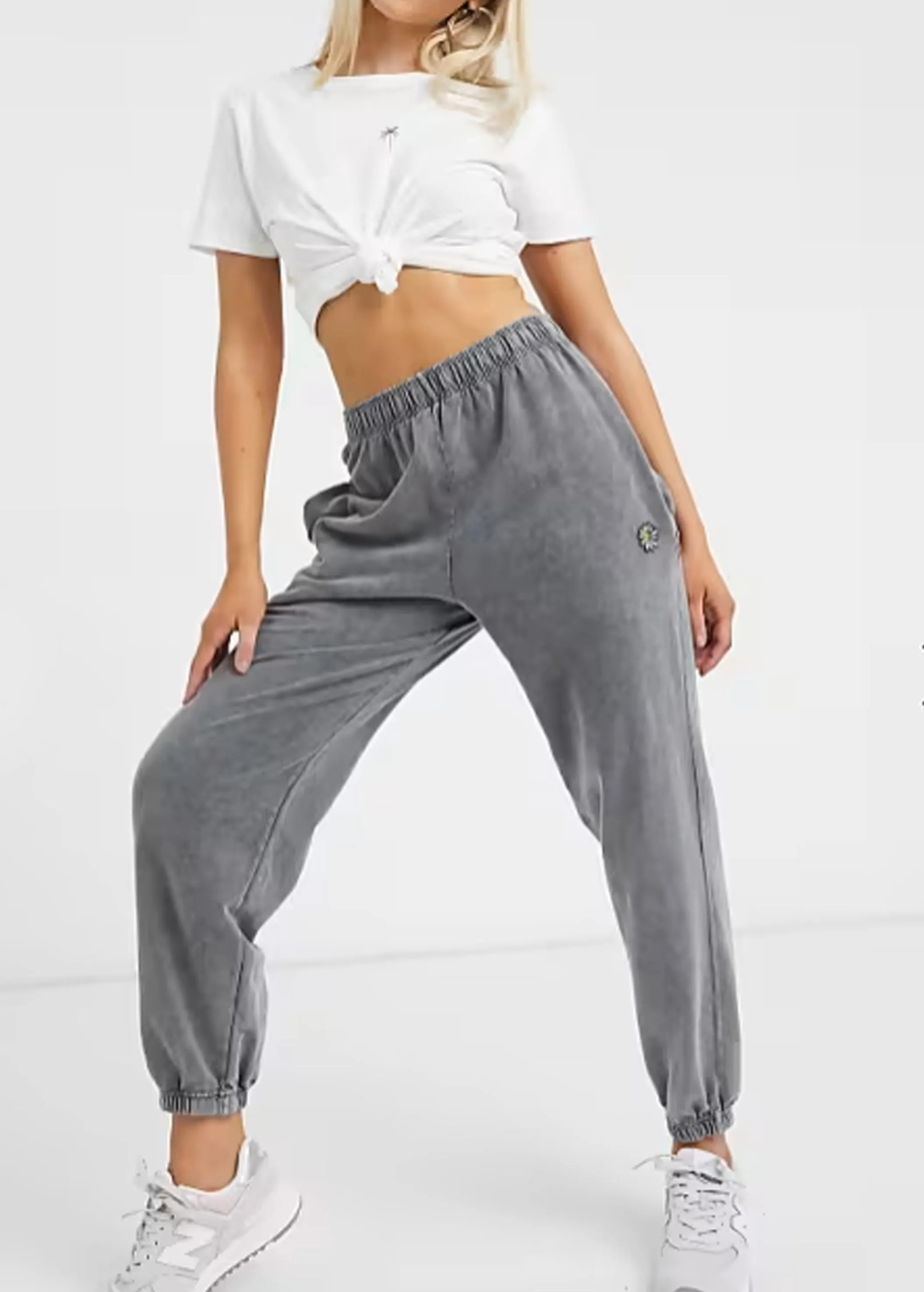 Women's Graphic Embroidered Sweatpants,Grey